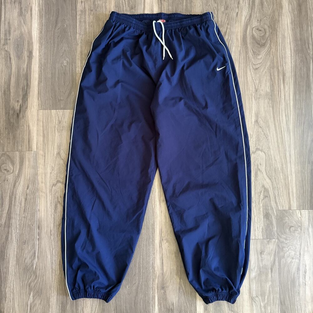 Vintage Y2K Nike Track Pants Men's Size 2XL Baggy Blue Basketball 38x33